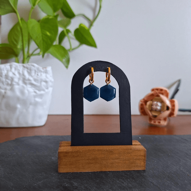 Bleues hexagonales - Doré