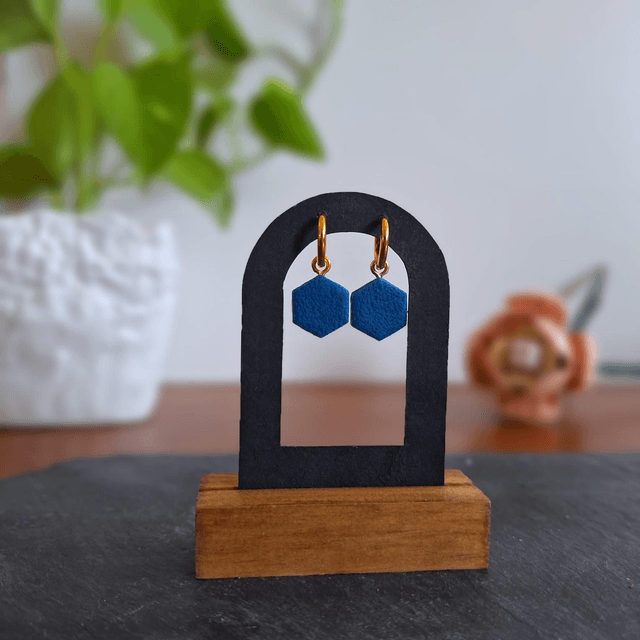 Bleues hexagonales - Doré