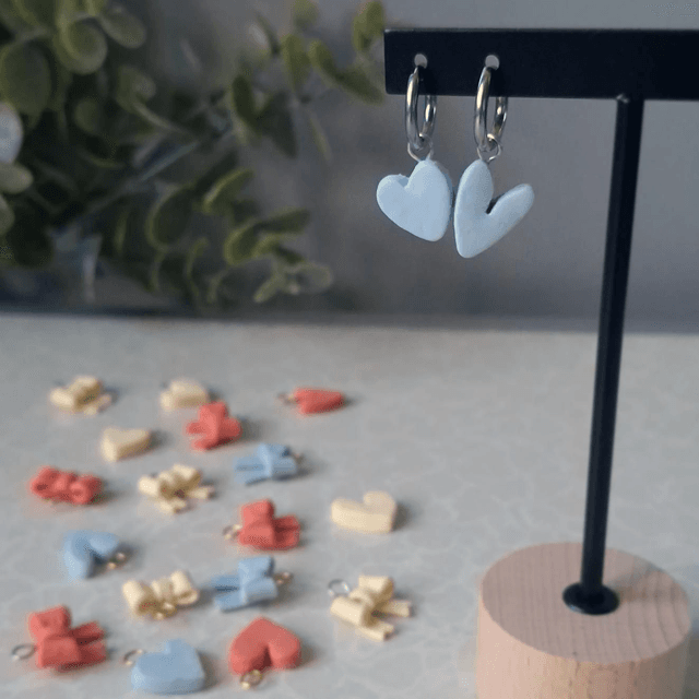 Coeurs bleus argenté - Interchangeables